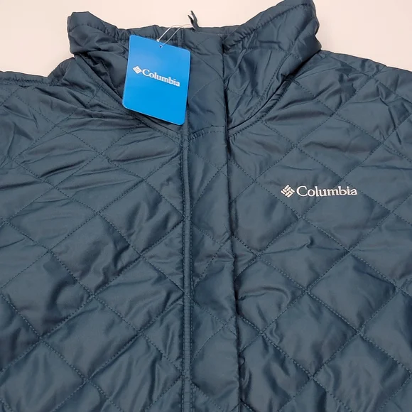 Columbia Copper Crest Novelty Quilted Puffer Insulated Jacket Women L Green New - Picture 5 of 10